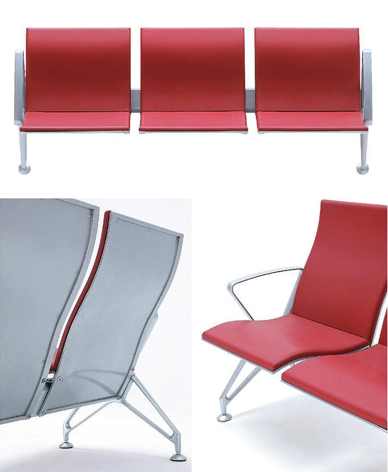 Customer Waiting Bench PU Aluminum Airport Seating Hospital Clinic Waiting Chair