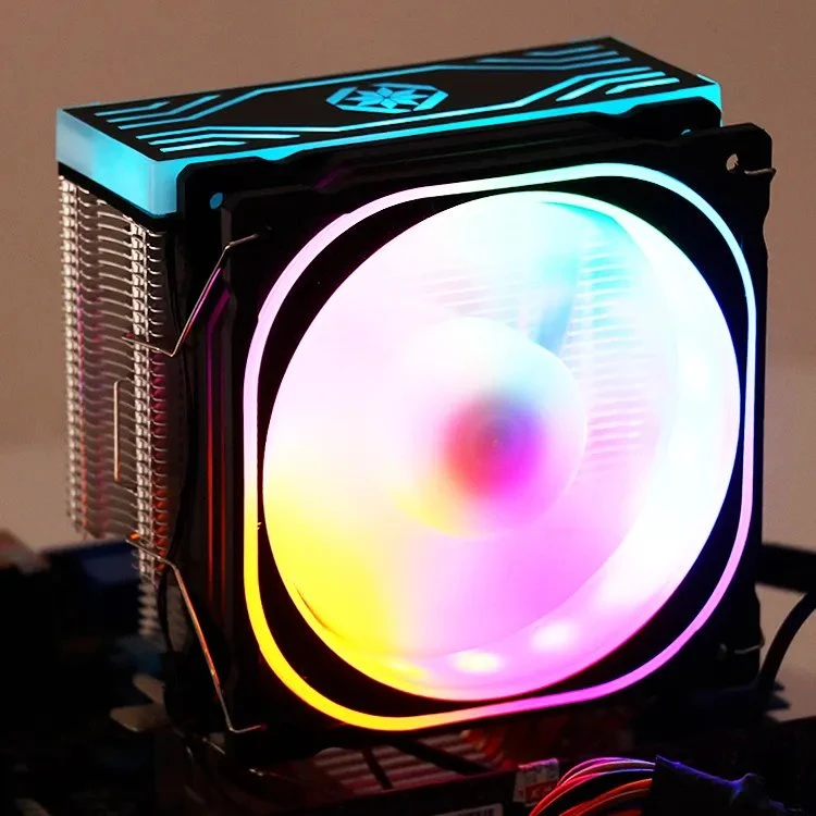 Custom Dongguan 4 Heat Pipe Air Computer Heatsink RGB Cooling Fan CPU Cooler LED Light CPU Cooler Fan