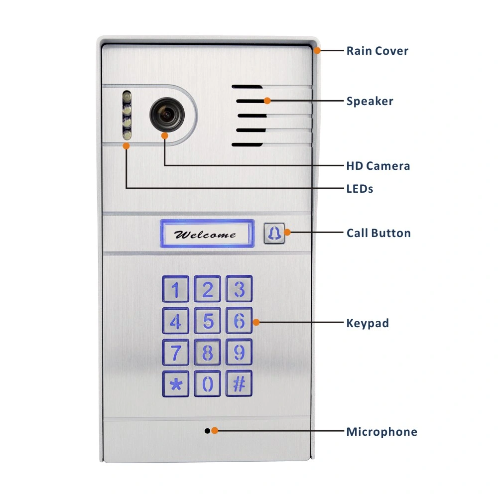 7-Inch Wireless Metal Case Video Doorphone