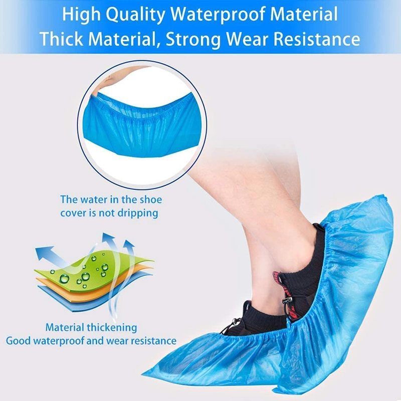 Disposable Waterproof Non Skid Rain Shoecover Anti Slip PE Shoe Cover