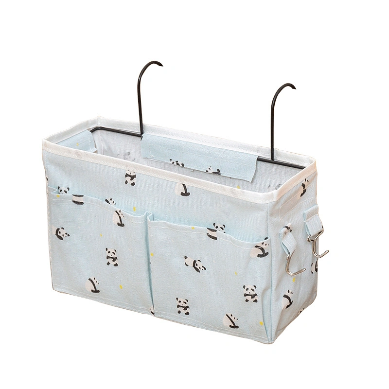 Bedhead Hanging Finishing Bag Fabric Metal Durable Accessories Home Bedroom Storage Bag