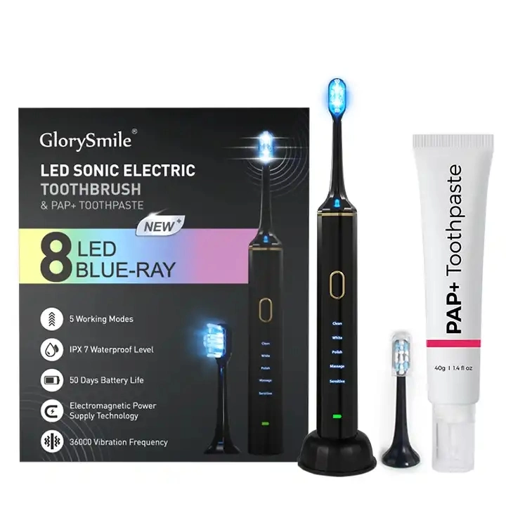 Grade 8 LED Blue Light Tooth Whitening Electric Toothbrush