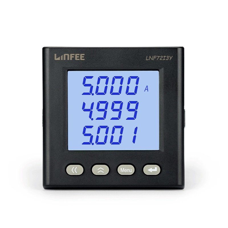 Lnf72I3y-C pantalla LCD Digital de corriente trifásica RS485 Panel de comunicación Amperímetro montado