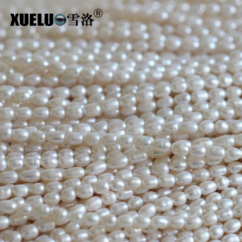 5-6mm Rice Shape Cheap Natural Cultured Freshwater Pearl String Wholesale/Supplier