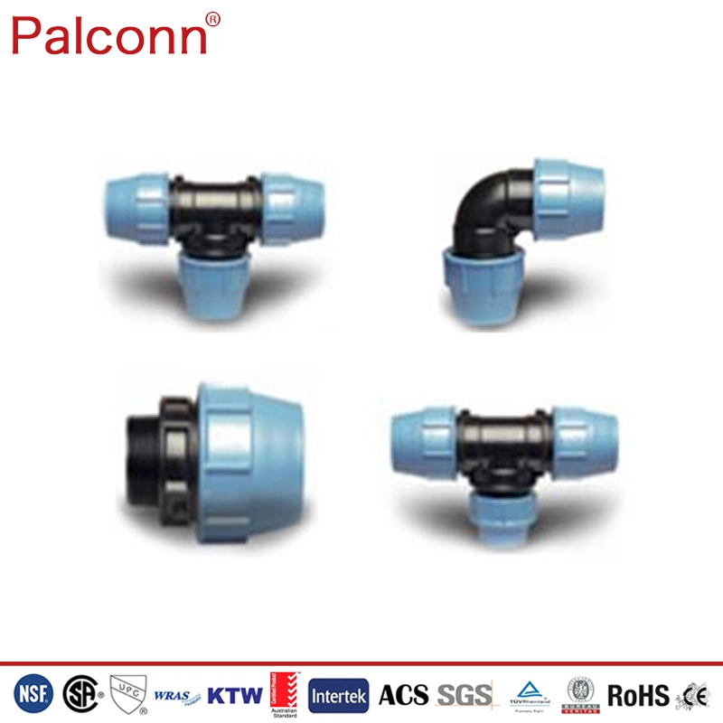 PP Compression Valve Clamp Fittings for HDPE Pipes