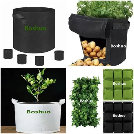 1 2 3 5 7 10 15 20 Gallonen Gal 10L 15L 20L 35L Schwarze runde Kunststoff Stoff Baumschule Pflanze Blumenkübel Gartenbau Baumkeimling Verwurzelung Potato Topf