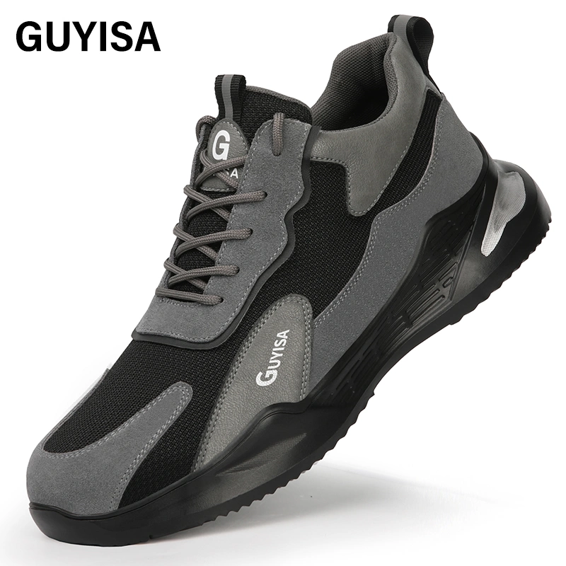 Guyisa High quality/High cost performance Steel Toe Industrial Safety Shoes Lightweight Sweat Absorbing Safety Shoes