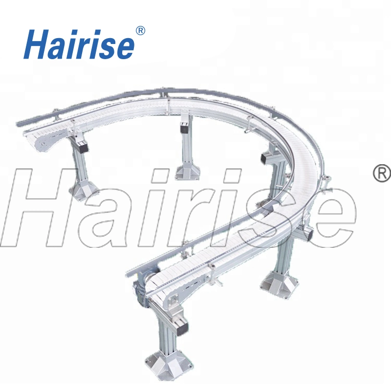 Linha de produtos de suco de cinta transportadora de curva flexível em Aço inoxidável