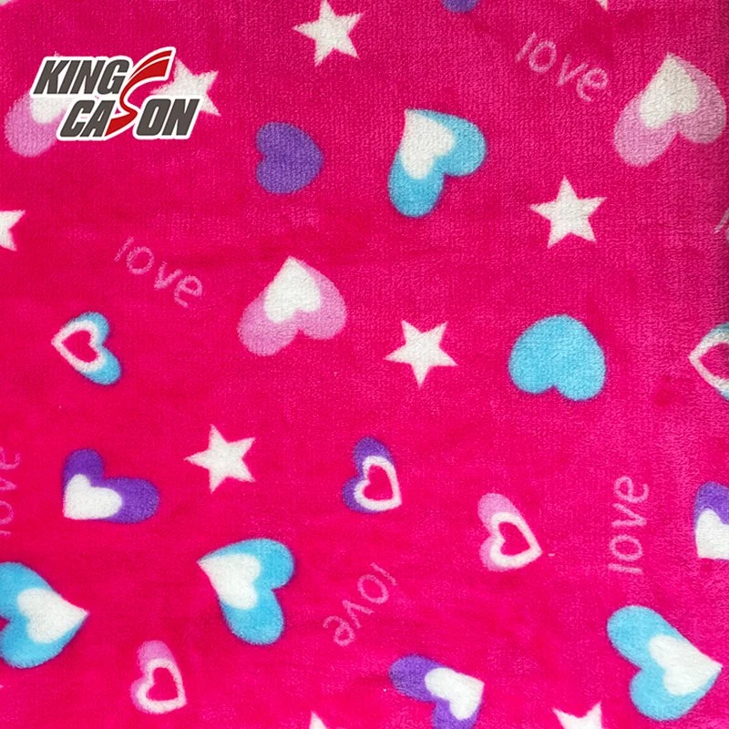 Kingcason polyester bon sensation de main coeur rose flanelle tissu polaire pour Coussin