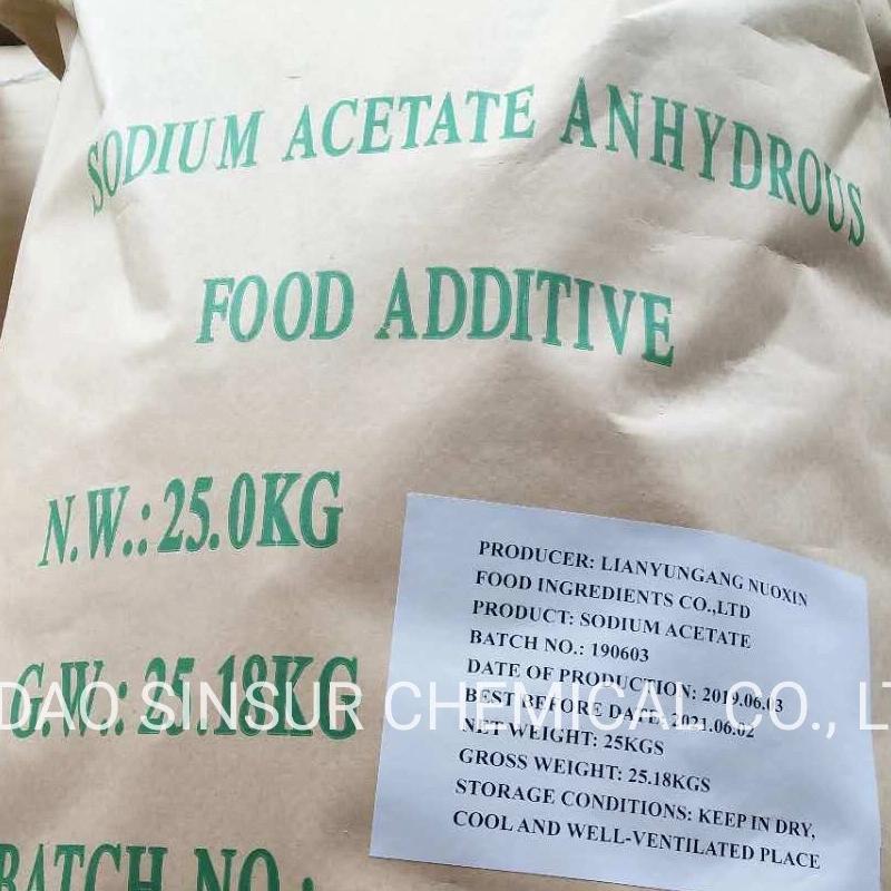 Aprovisionamento de fábrica de pureza elevada de acetato de sódio anidro ingredientes alimentares