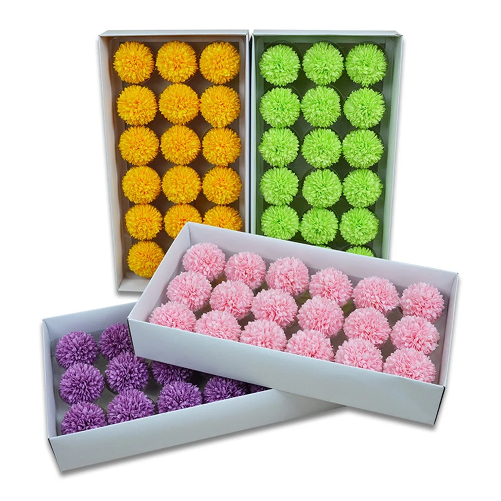 Inunion Wholesale/Supplier Artificial Soap Flower Head Ping Pong Chrysanthemum with Gift Box