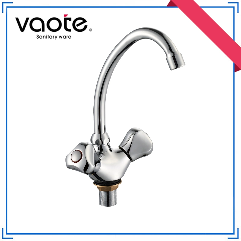 Double Handle Brass Chromed Bathtub Faucet Zinc Bath Mixer (VT 61601)