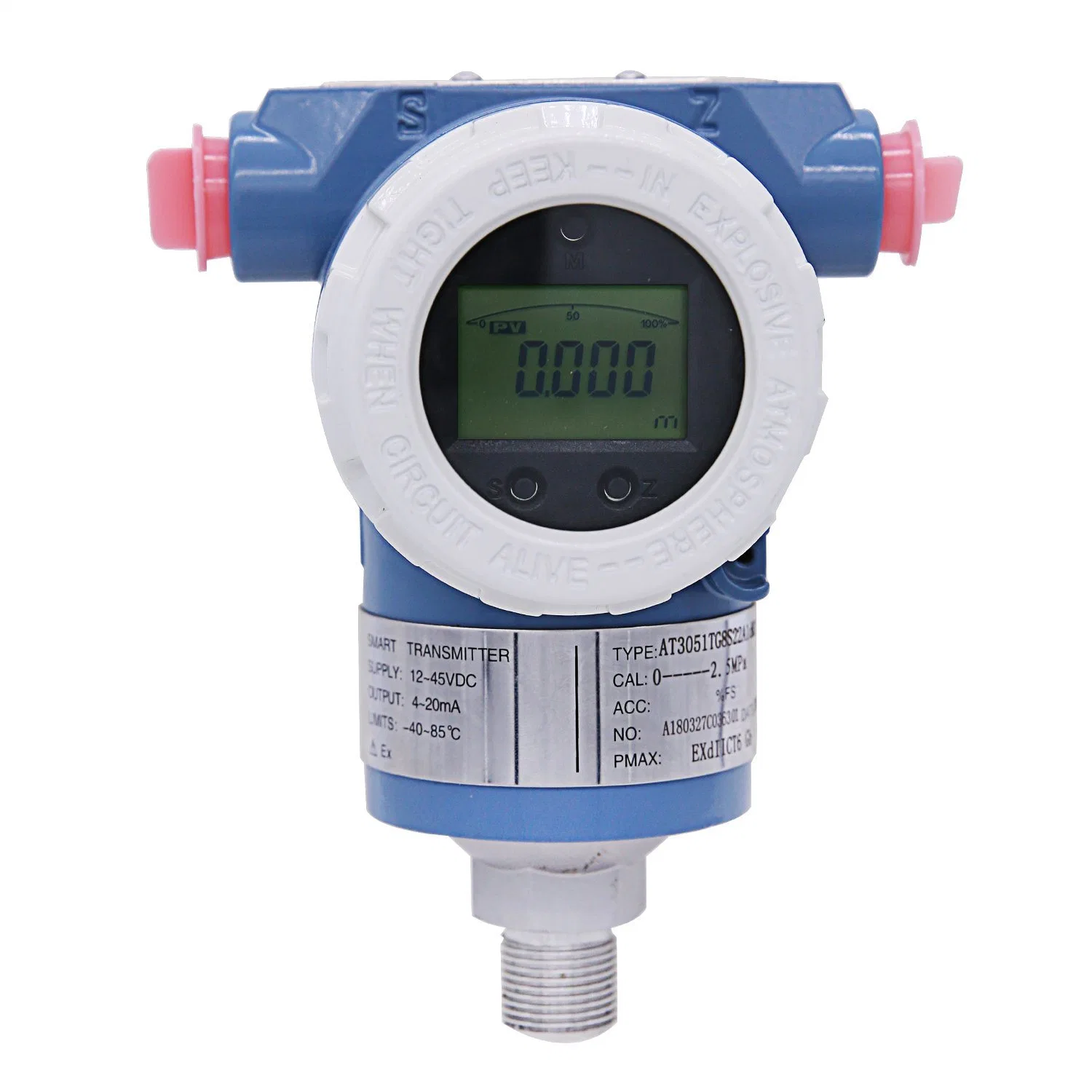 Digital Vacuum Pressure Transmitter H20 Water Pressure Sensor 4-20mA Output Hart