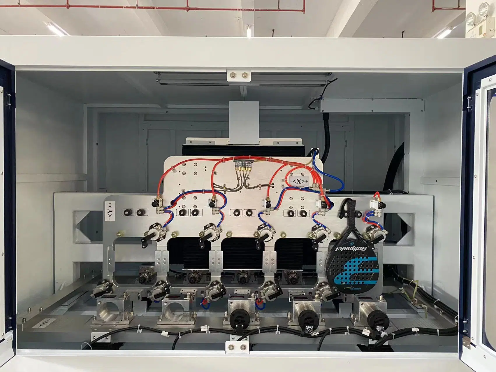 Estación 5 CNC máquina de perforación para la producción de fibra de carbono con raquetas de PADEL