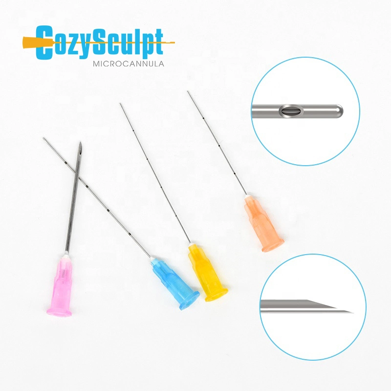 Belleza Facial Cozysculpt cánula de acero inoxidable Body Piercing Microcannula Llenado de agujas