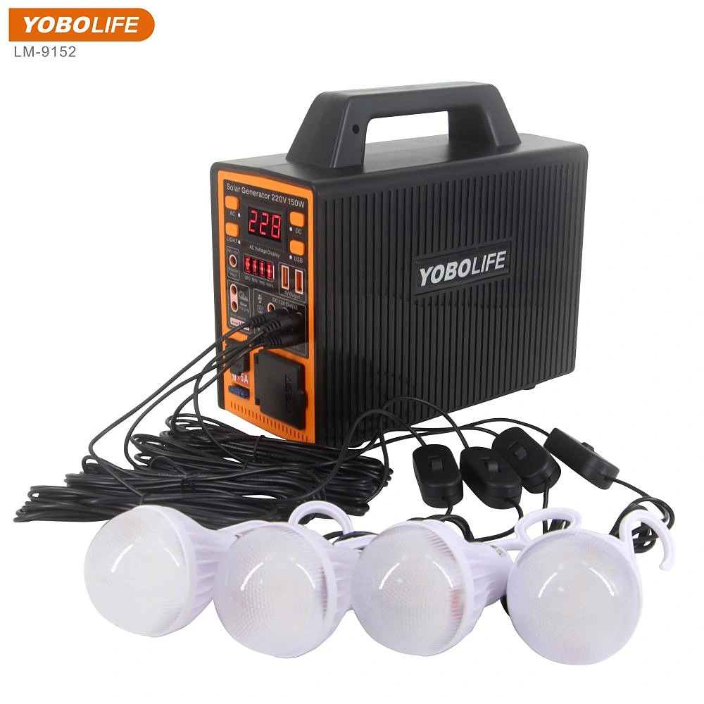 Système de lumière solaire multifonction haut-parleur radio 16V 48W Kit Solaire Panneau Solaire système d'accueil pour le camping