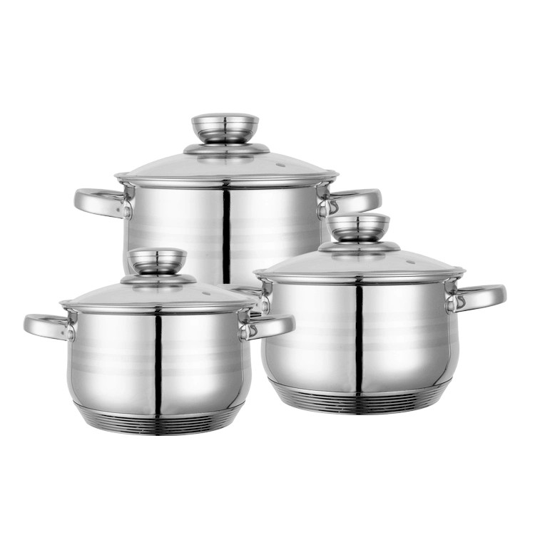 Manufacture High quality/High cost performance  6 Pieces Induction Cooker Kitchen Cooking Cookware Set Stainless Steel Pots and Pans