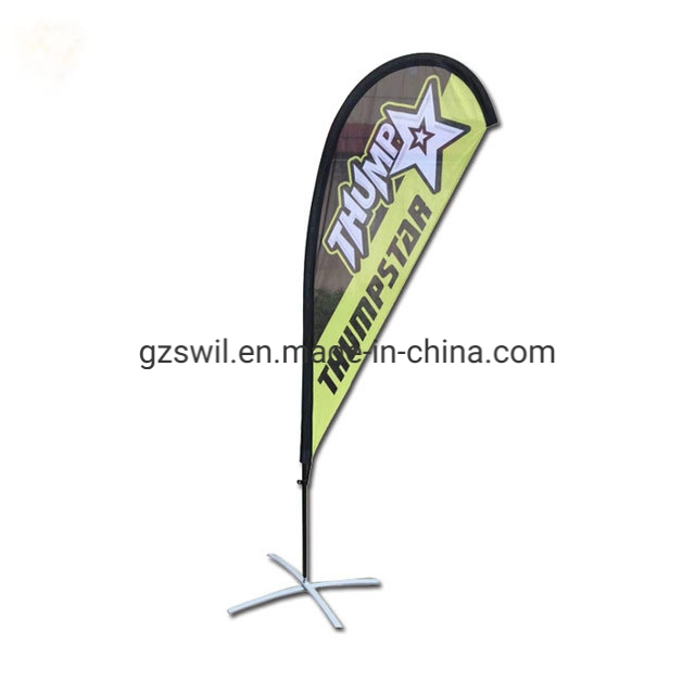 Logo Customized Polyester Advertising Wave Teardrop Beach Flag