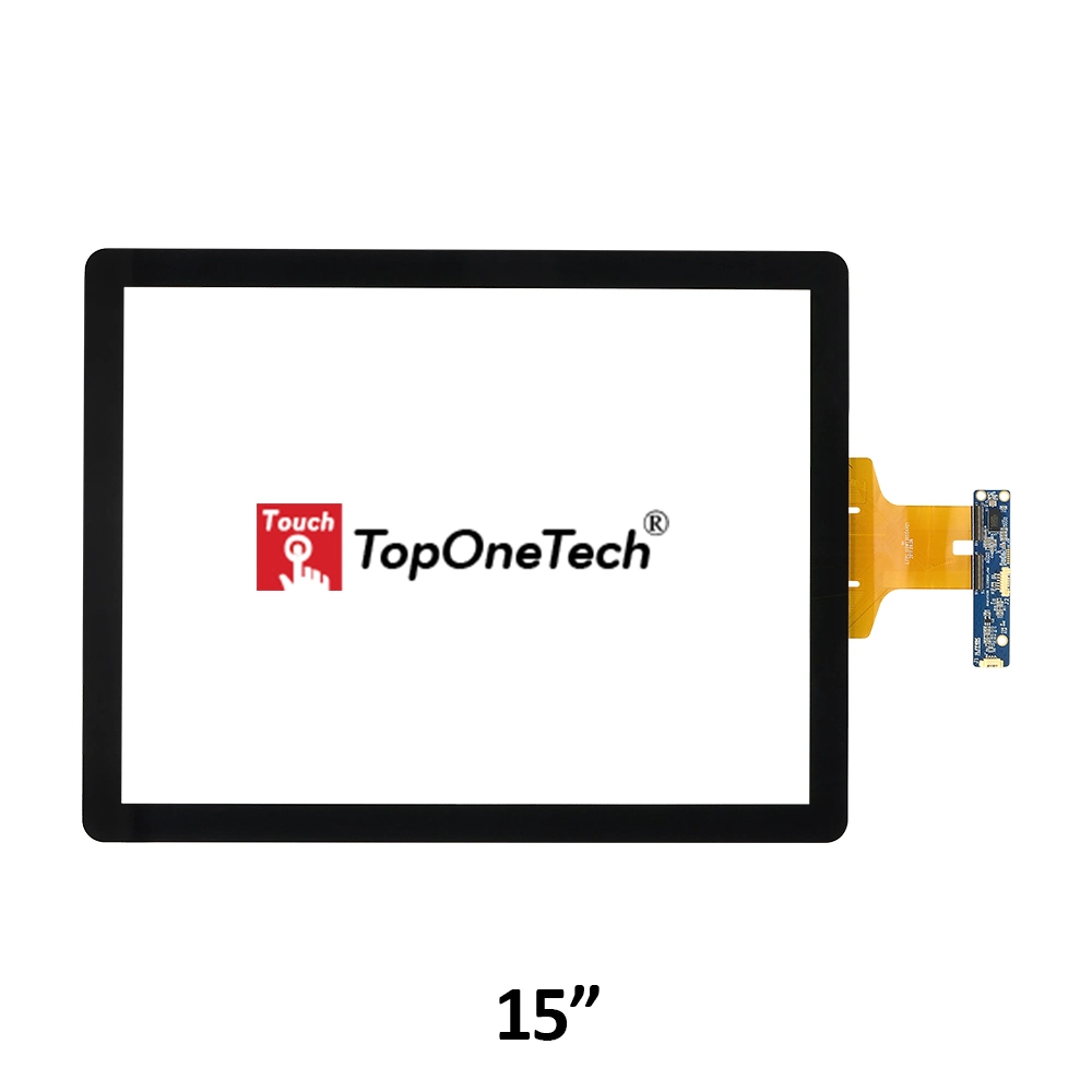 15 pulgadas capacitiva Pcap Multi 4: Pantalla táctil de 3 puertos USB Sensor con AG Ligero Anti-Vandal cristal óptico Interfaz USB para pegar en el módulo de Monitor LCD