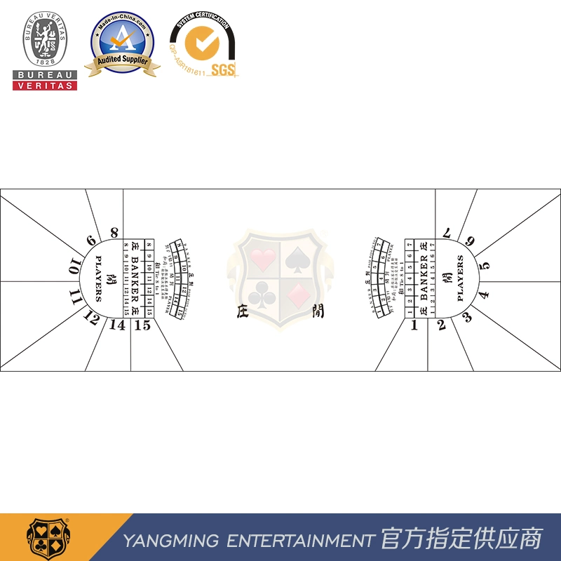 Техасский Холдем Baccarat 15 человек Semicircle зеленый Стол ломберный водонепроницаемый скатерть Ym-Mrbl34G1