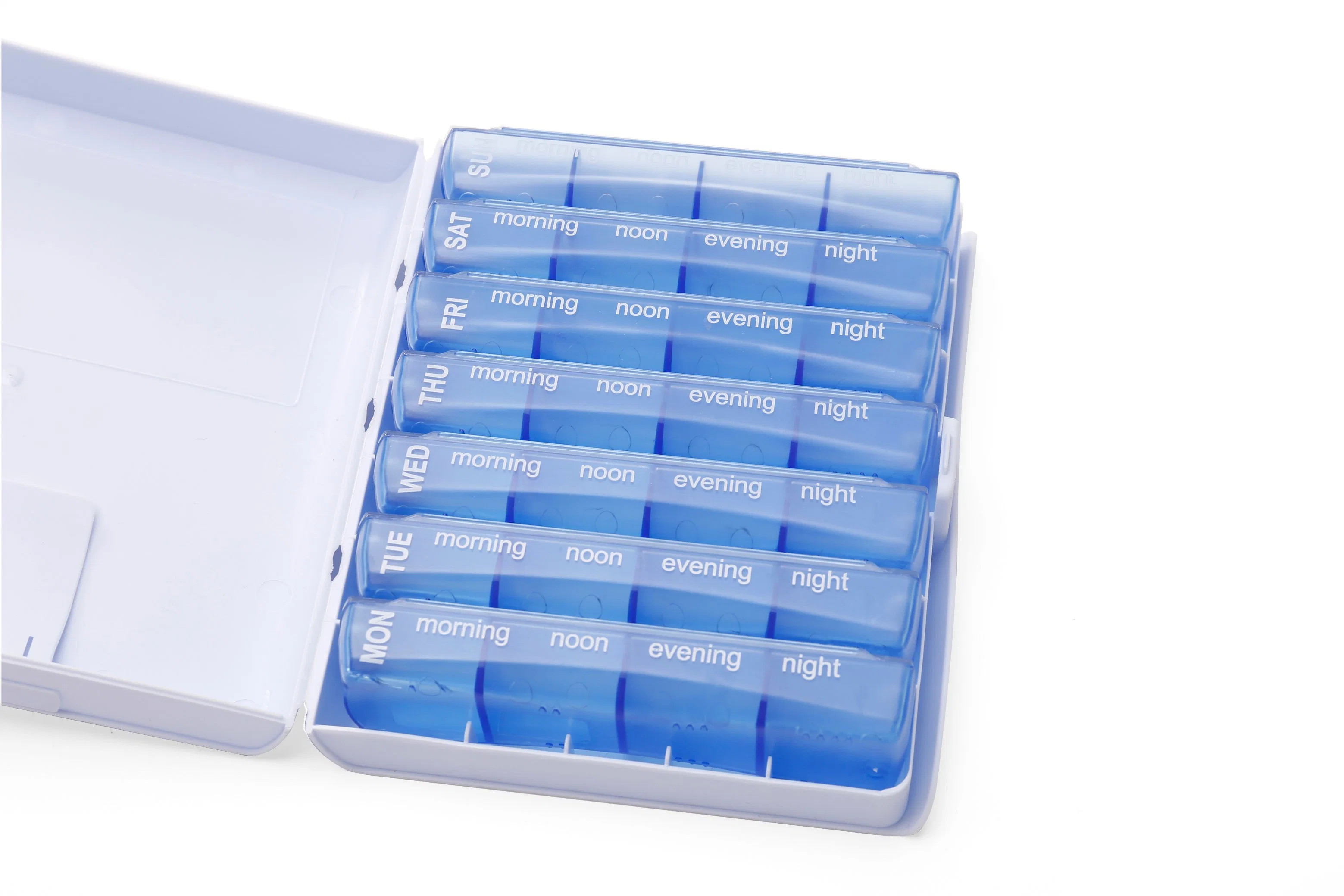 Personality Design Weekly Transparent Plastic Pill Organizer 4 Times Daily