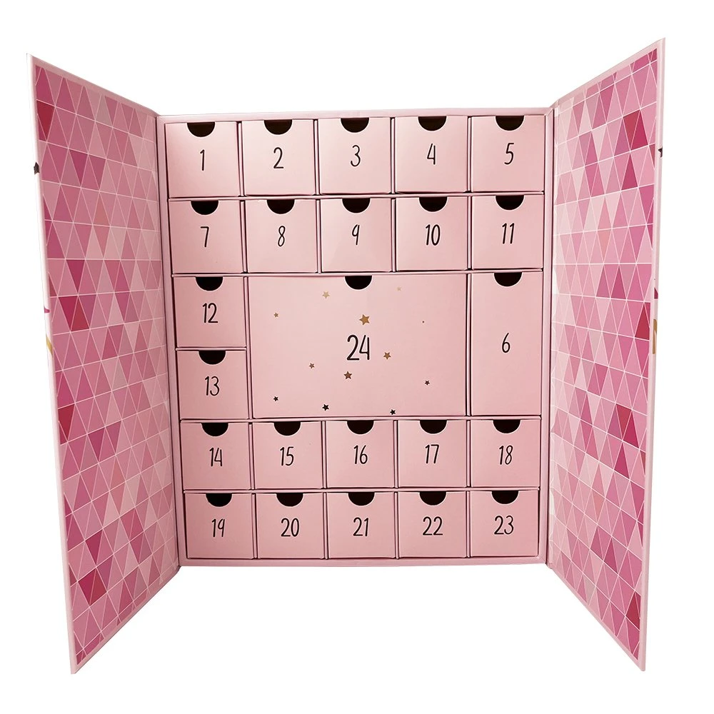 Beauty Adventskalender Benutzerdefinierte Leere Kalenderbox 24 25 Tage Weihnachten Adventskalender Box Make-up Geschenkbox Verpackung für Kosmetik