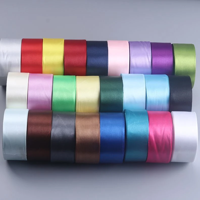 Factory Wholesale/Supplier Stocked 100% Polyester 38 mm Single Face Satin Ribbon