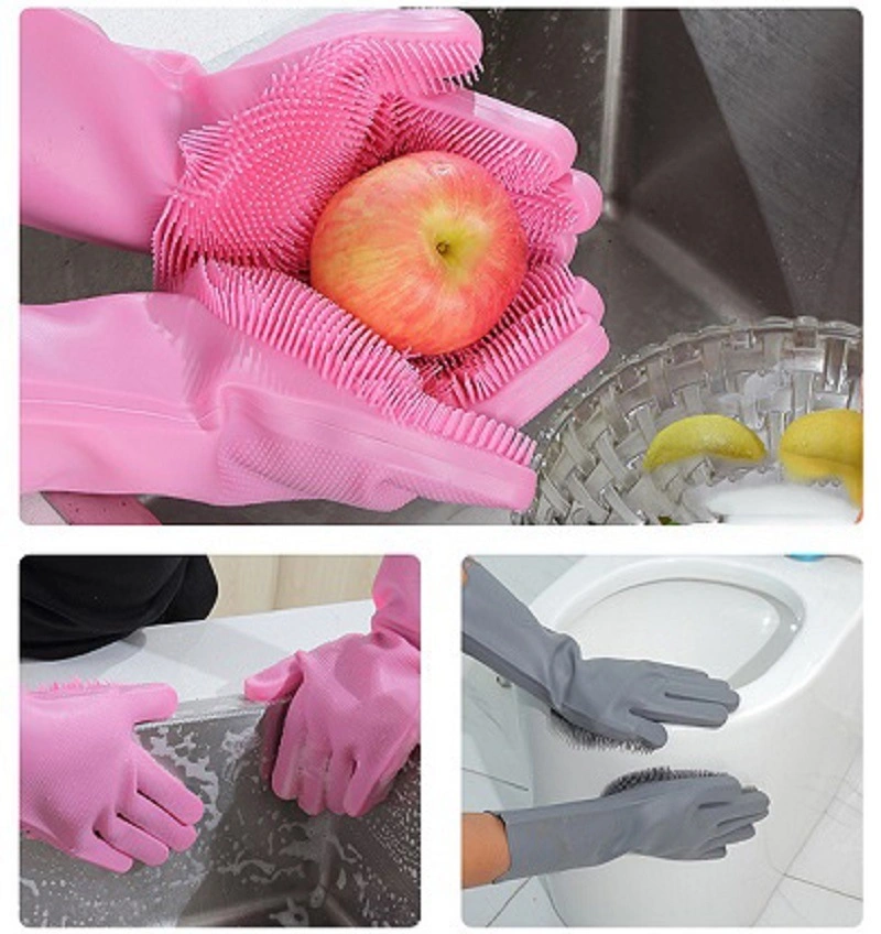 Gants de vaisselle avec du silicone, outil de nettoyage Scrubber AI16348