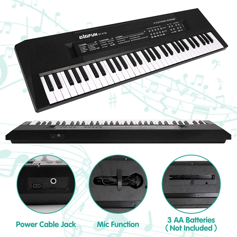 Kids Piano Keyboard 61 Keys Musical Toys for Kids Portable Piano with Microphone Music Educational Toy Gift Electronic Keyboards