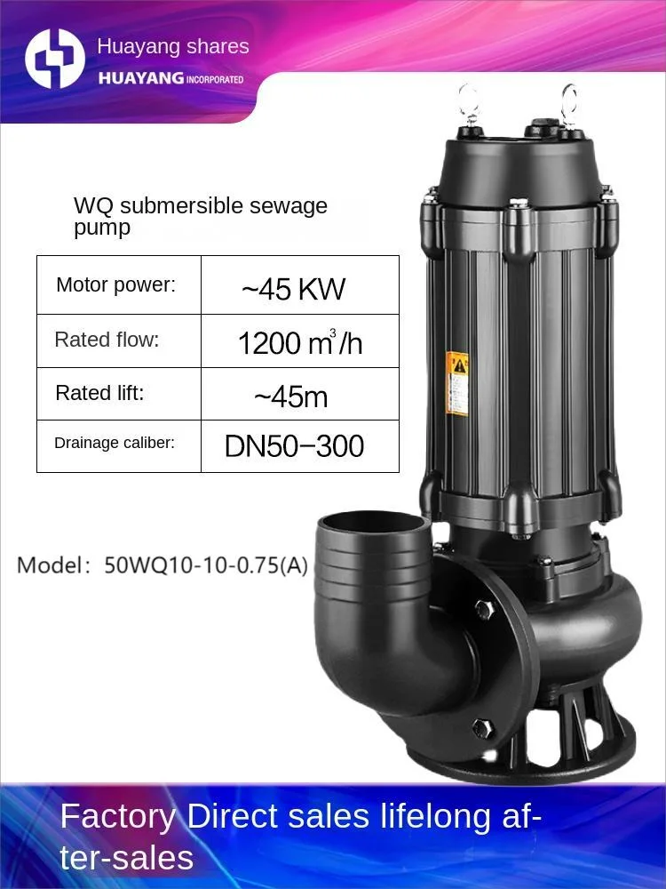 1.0HP 220V Cast Iron Submersible Pump Sewage Water Pumps