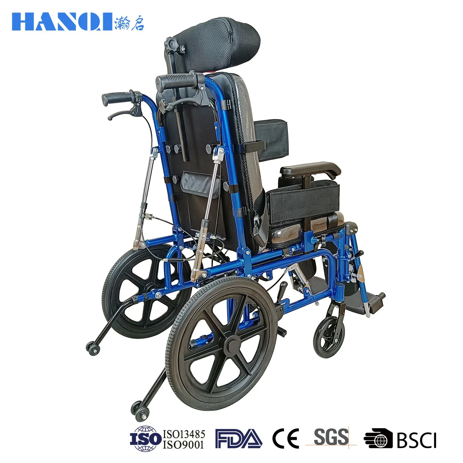 Hanqi Palsy cerebral de alta calidad Manual Foldable Hospital médico mecánico silla de ruedas