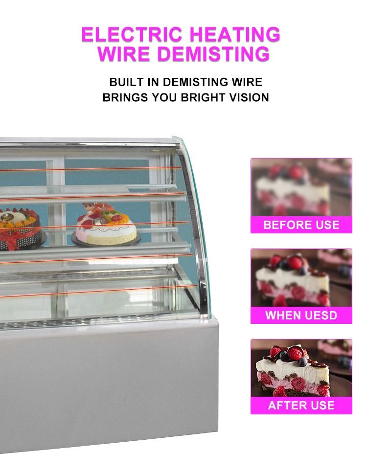 Best Quality Counter Top Cake Display Refrigerator Cake Showcase Price / Acrylic Bakery Display Stand