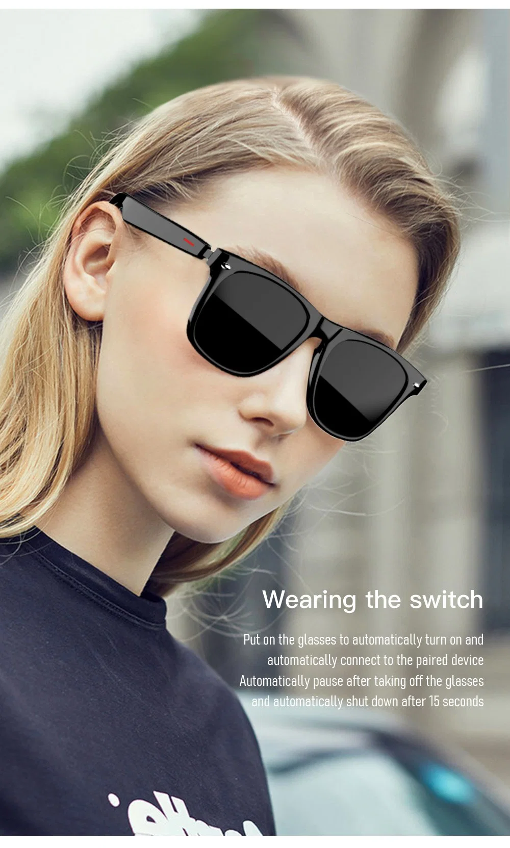 Smart Glasses with Music Playing, Answering Phone Calls and Taking Pictures Remotely