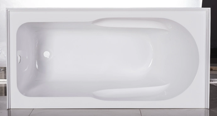 60" Skirted Acrylic Bathtub with Arm Rest Brass Drain Overflow