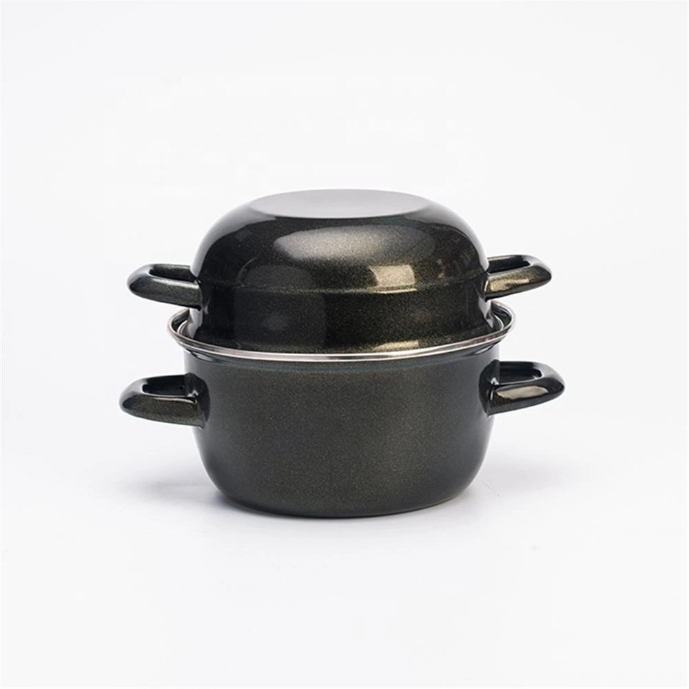 High quality/High cost performance  Color Coating Customized Enamel Carbon Steel Cookware Mussel Pot for Europe Market