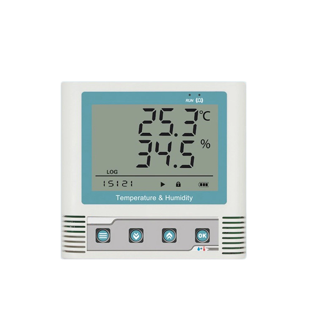 Registrador de datos de temperatura y humedad inalámbrico Monitor LCD grande remoto Almacenamiento de datos en la nube WiFi recargable Esg12912