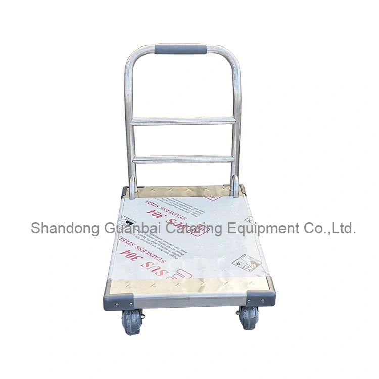 One Tier Stainless Steel Trolley Cart 201/304 Stainless Steel Metal Lab Hospital Cart