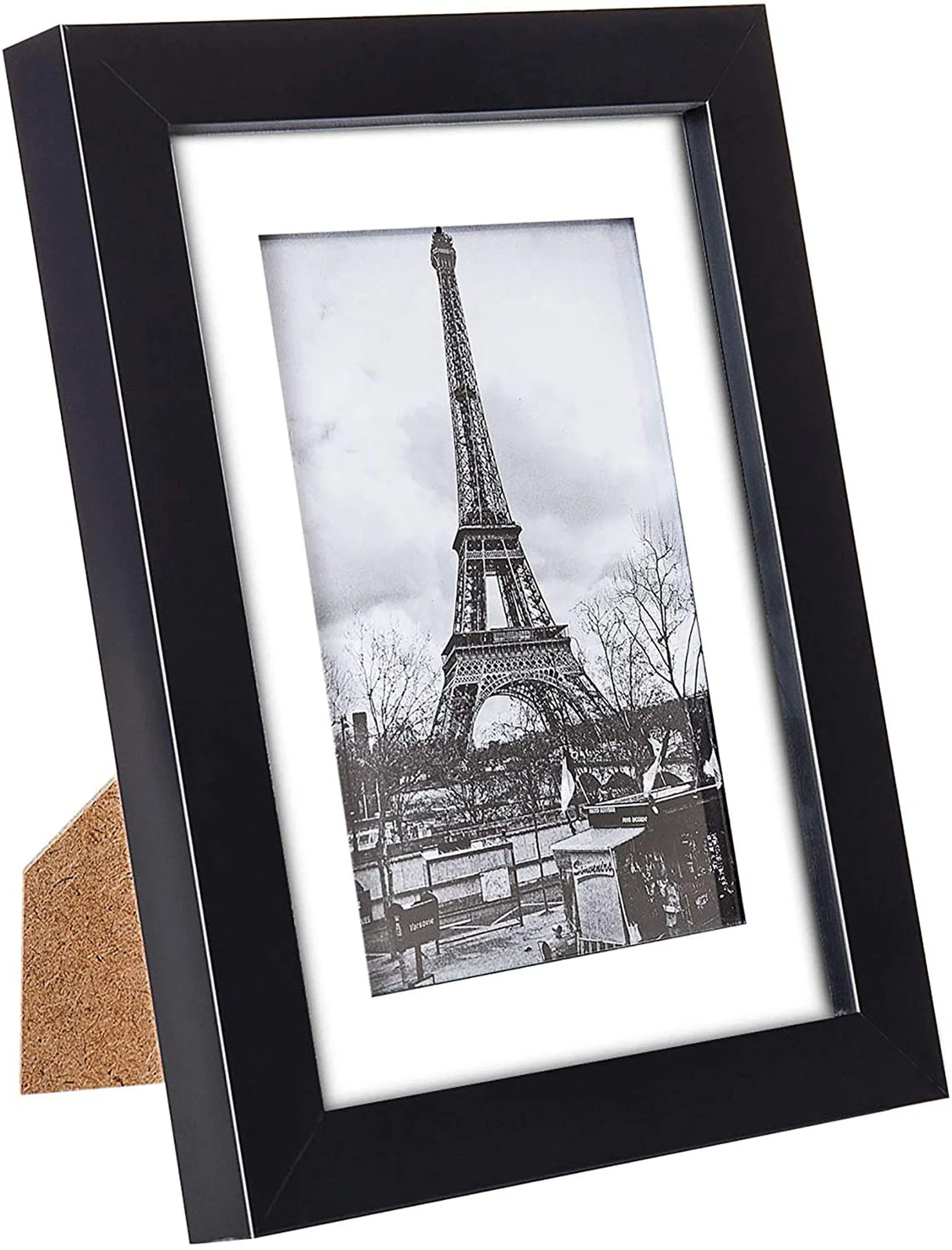 5 Display Pictures 8X10 with Mat or 11X14 Without Mat Wall 1X14 Picture Frame Set