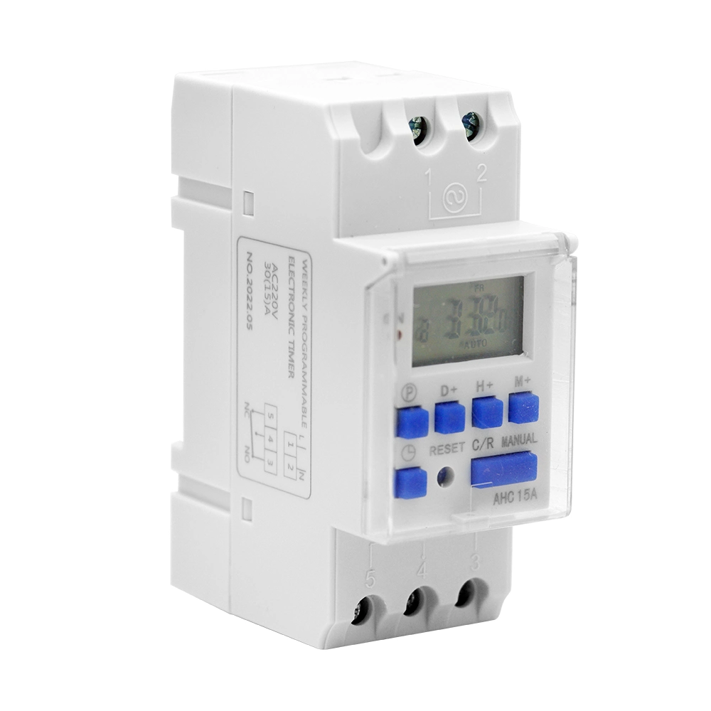 Factory Marketing Ahc15A DIN-Rail Timer Multi-Functional 50-60Hz Digital Programmable Weekly Digital Timer