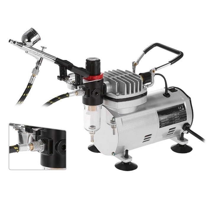 Airbrush Compressor Kit Air Compressor Dual-Action Hobby Spray Gun Air Brush Set Tattoo Nail