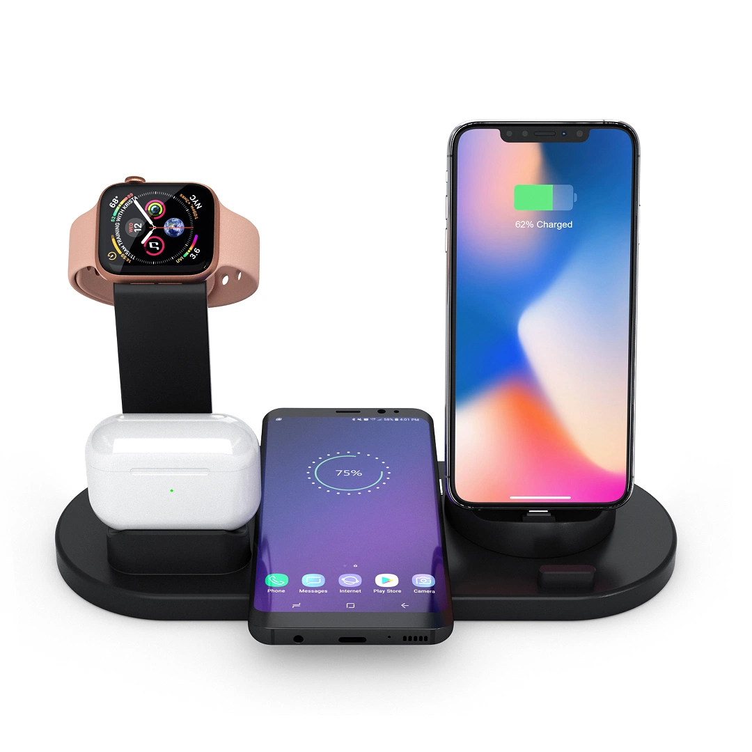 Hot Sale 3 in 1 Wireless Charging Wireless Headset Mobile Phone Charger 3 in 1 Rechargeable Base Stand