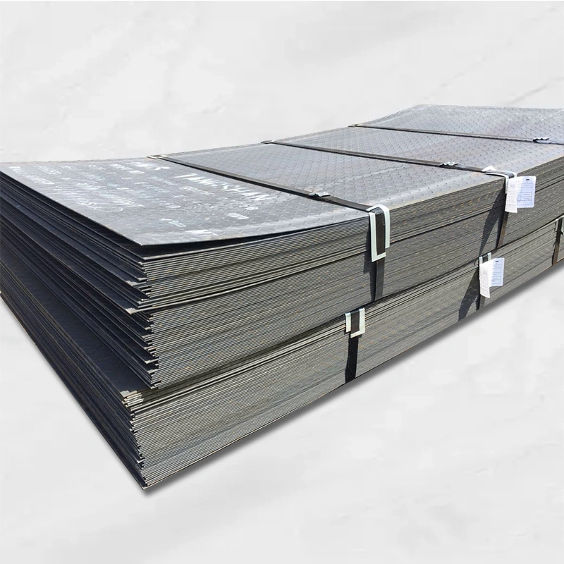 Width 1250mm Pattern Plate Light Weight Anti-Skid Effect Hot Rolled Checkered Steel Plate