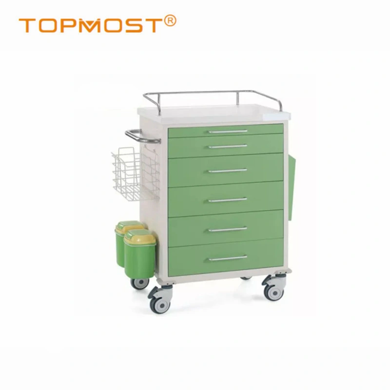 Material de acero Carro médico / Trolley de emergencia / Trolley de enfermería para Hospital