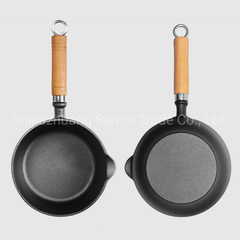 Popular Wooden Handle Cast Iron Cookware Casserole Ceramic Soup Pot for Sale