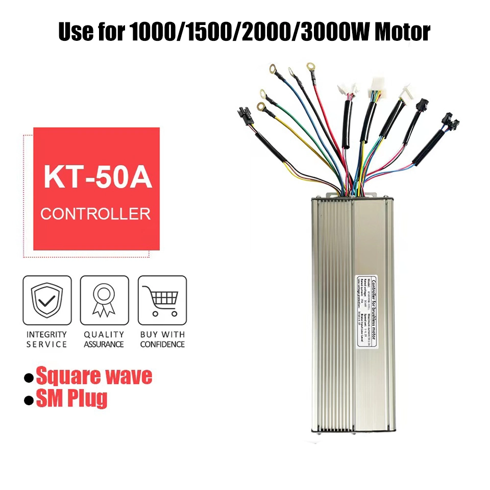 Ebike High-Power Convertion Accessories Controller Kt48V-50A Square Wave Controller with Light Cable