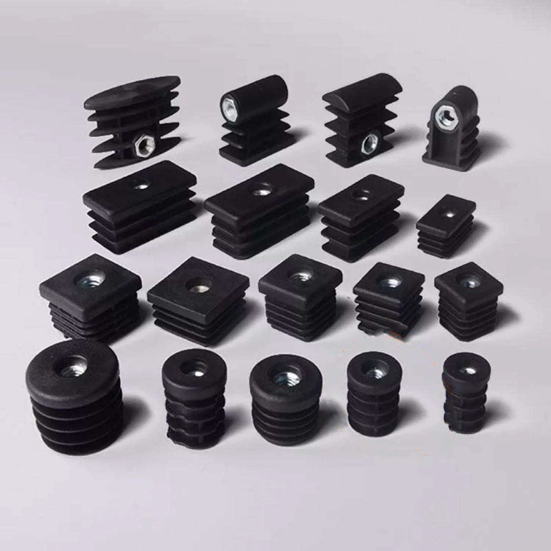 Plastic Molding Profile End Plugs, Square Tubing Pipes Caps, Plastic End Caps for Steel Tube