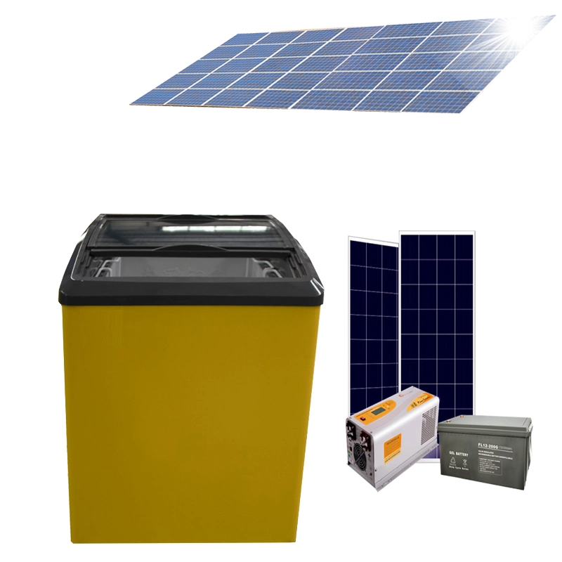 Solar portátil 12V DC cámara de ultracongelado pecho con batería recargable