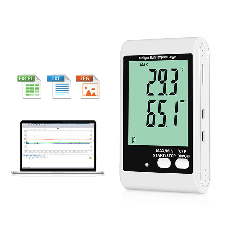 DWL-20 pantalla LCD Rh Registrador de temperatura humedad Registrador de datos de temperatura