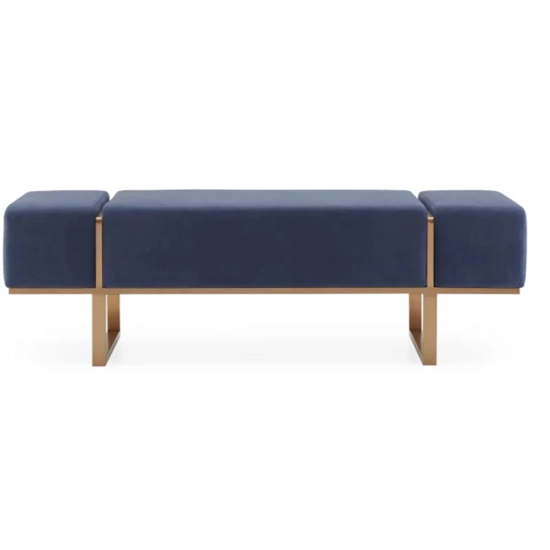 Un mobilier moderne pour l'Hôtel de Luxe Chambre Gold italien de la jambe en acier inoxydable pouf fauteuil de selles extrémité du lit