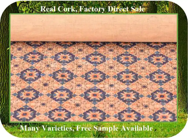 Wide Application Cork Fabric Digital Printed Natural Cork (HS-CL-026)